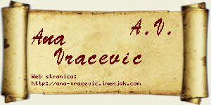 Ana Vračević vizit kartica